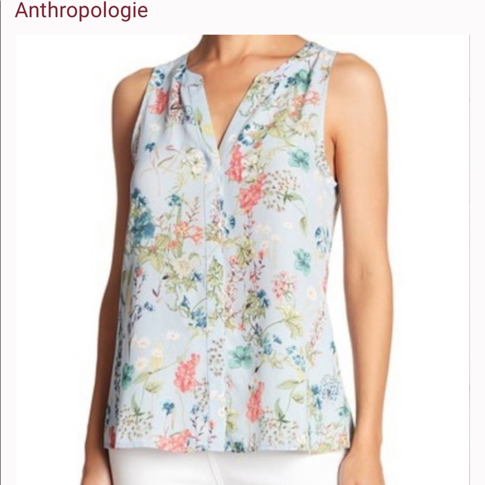 Sanctuary Anthropologie Floral Sleeveless Blouse